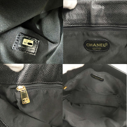 Chanel Caviar Skin Tote In Black