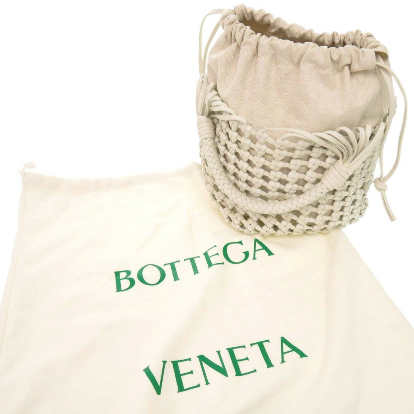 Bottega Veneta Cavallino 709612 Leather Canvas White Handbag 1172Bottegaveneta