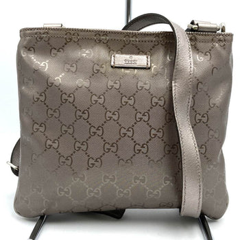 Gucci 201538 Shoulder Bag Body Gg Imprime Metallic Pink Brown