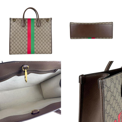 Gucci Handbag Shoulder Bag Tiger Gg Medium Supreme Canvas Brown Red