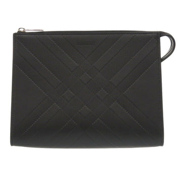 Unused Burberry Leather Black Pouch Clutch Bag 1093Burberry