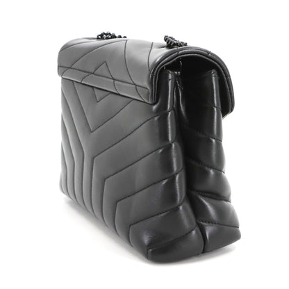 Saint Laurent Loulou Small Chain Shoulder Bag In Black Leather