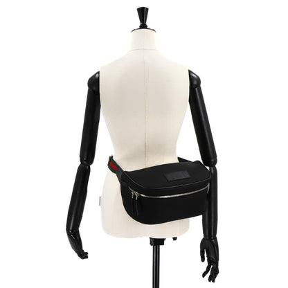Gucci Sherry Line Waist Body Bag In Nylon Canvas And Leather