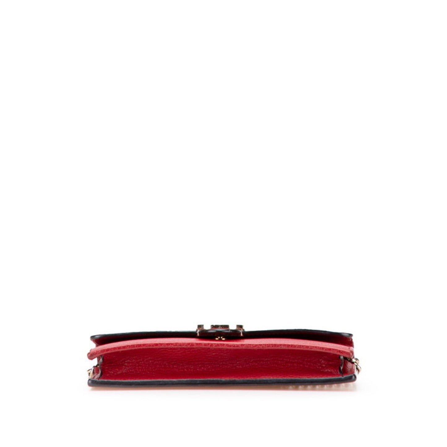 Gucci Interlocking G Crossbody Chain Wallet 510314 Red Leather