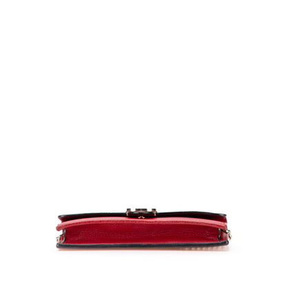 Gucci Interlocking G Crossbody Chain Wallet 510314 Red Leather