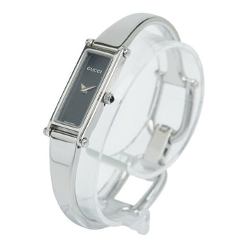 Gucci Bangle Watch 1500L Quartz Black Dial Stainless Steel