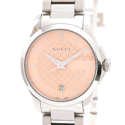 Gucci Women'S G-Timeless Battery-Operated Watch With Salmon Pink Dial And Stainless Steel Case