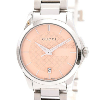 Gucci Women'S G-Timeless Battery-Operated Watch With Salmon Pink Dial And Stainless Steel Case