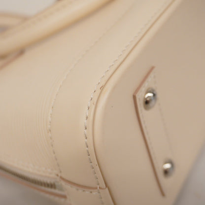 Louis Vuitton Epi Alma Bb Handbag M58706 Quartz White