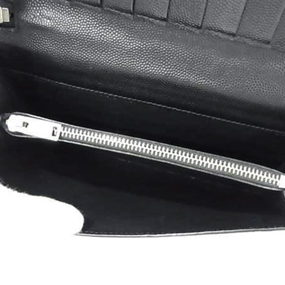 Saint Laurent Saint Laurent Wallet 328558 Black Leather Round Long