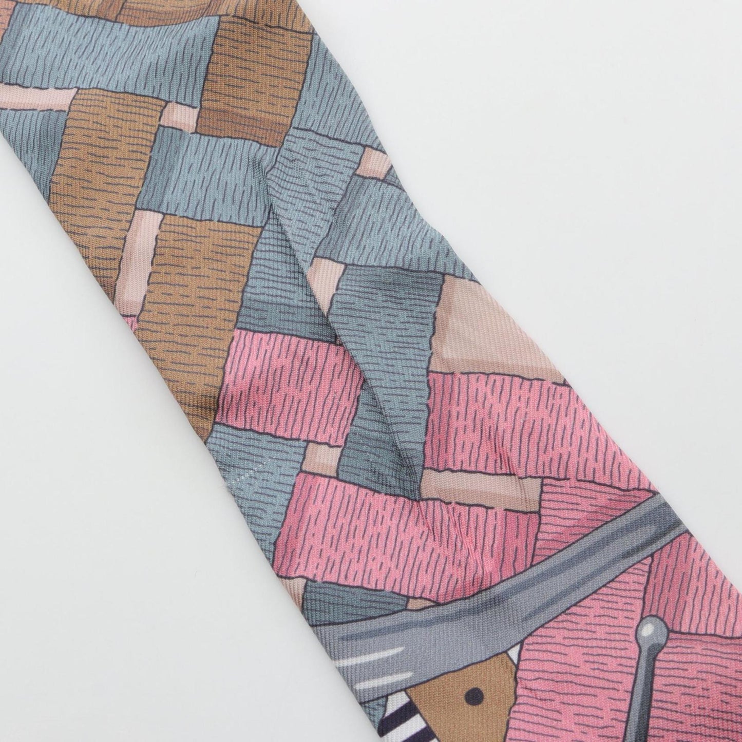 Hermes Herms Twilly "Mors A Jouets Chemise" Silk Scarf For Women