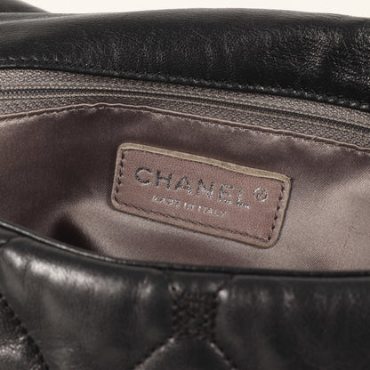 Chanel Black Coco Mark Leather Quilted Handbag