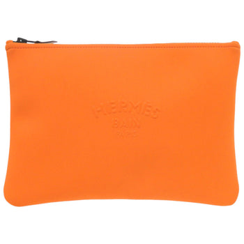 Unused Herms Neoban Mm Nylon/Polyamide Orange Pouch 0575 Hermes