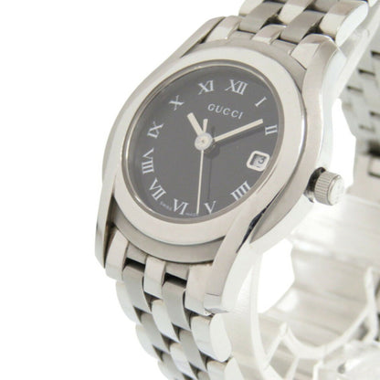 Gucci 5500L Stainless Steel Black Silver Dial Quartz Watch 1491Gucci