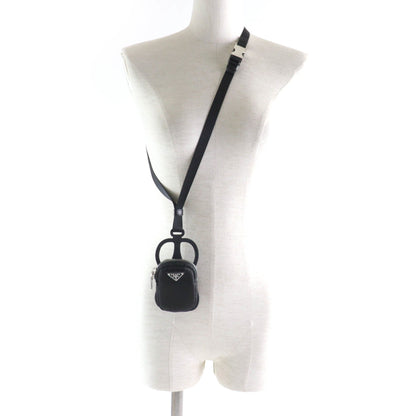 Prada 1Zt016 Renylon Smartphone Case Shoulder Pouch With Triangular Logo Plate