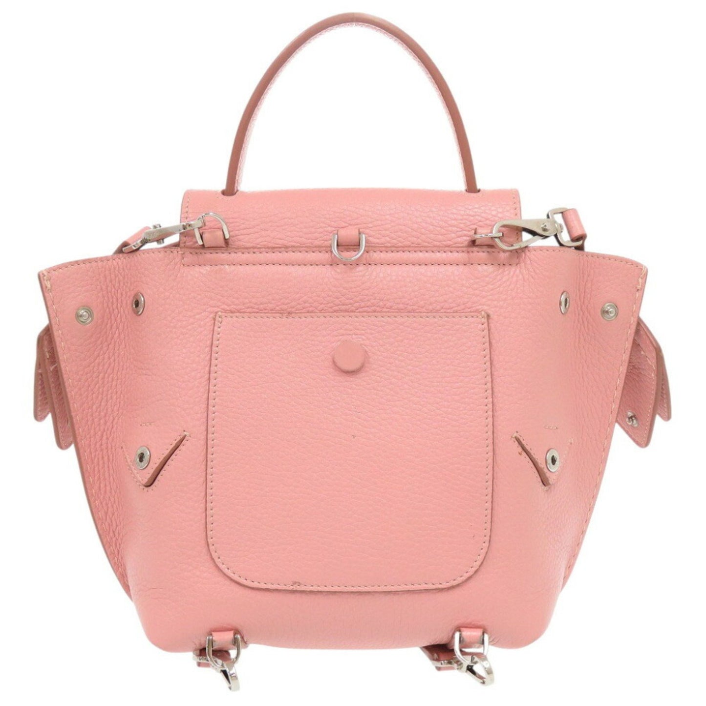 Tod'S Wave Line Backpack Leather Pink Rucksack Shoulder Handbag 0555Tod'S