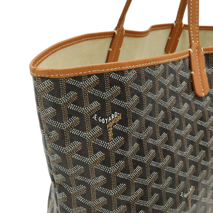Goyard Saint Louis Pm Tote Bag Shoulder Coated Canvas Leather Black Brown White