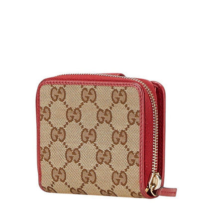 Gucci Gg Canvas Long Wallet 346056 Beige Red