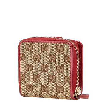 Gucci Gg Canvas Long Wallet 346056 Beige Red
