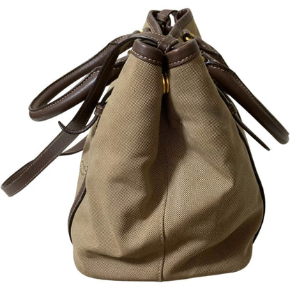 Prada Prada Canvas 2-Way Tote Bag/Handbag Bn1841 Khaki Brown