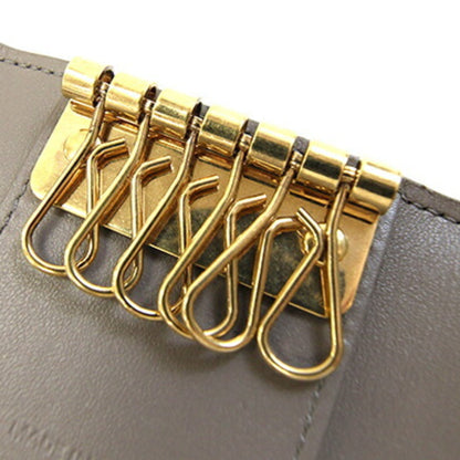 Celine Essential 6-Key Case 10J353Bru Greige Leather