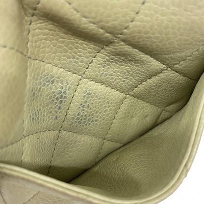 Chanel Matelasse Business Card Case In Beige Caviar Leather