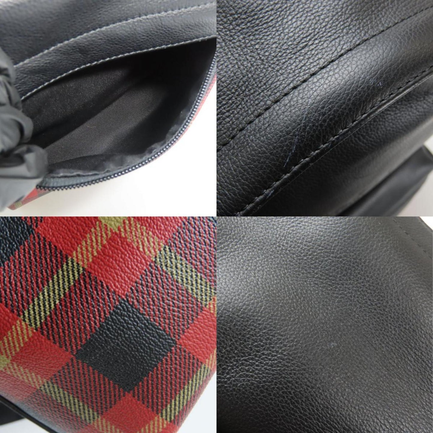 Coach Backpack/Daypack F55394 Leather Black Red Check