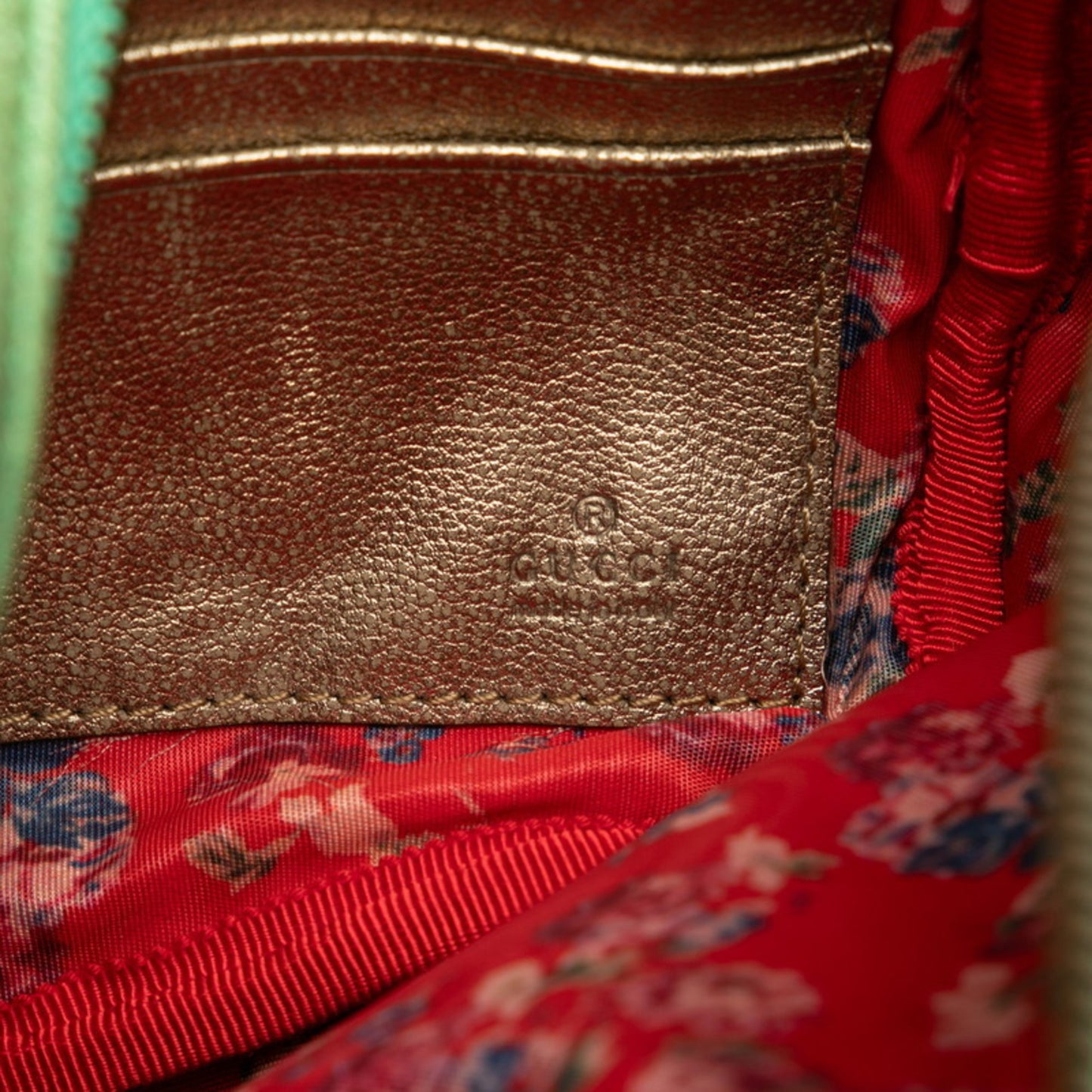 Gucci Laminated Quilted Clutch Bag/Second Bag 540985 Red Green Gold Leather