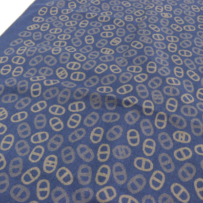 Hermes Men'S Cashmere And Silk Chaine D'Ancre All-Over Print Two-Tone Stole/Scarf In Blue Light