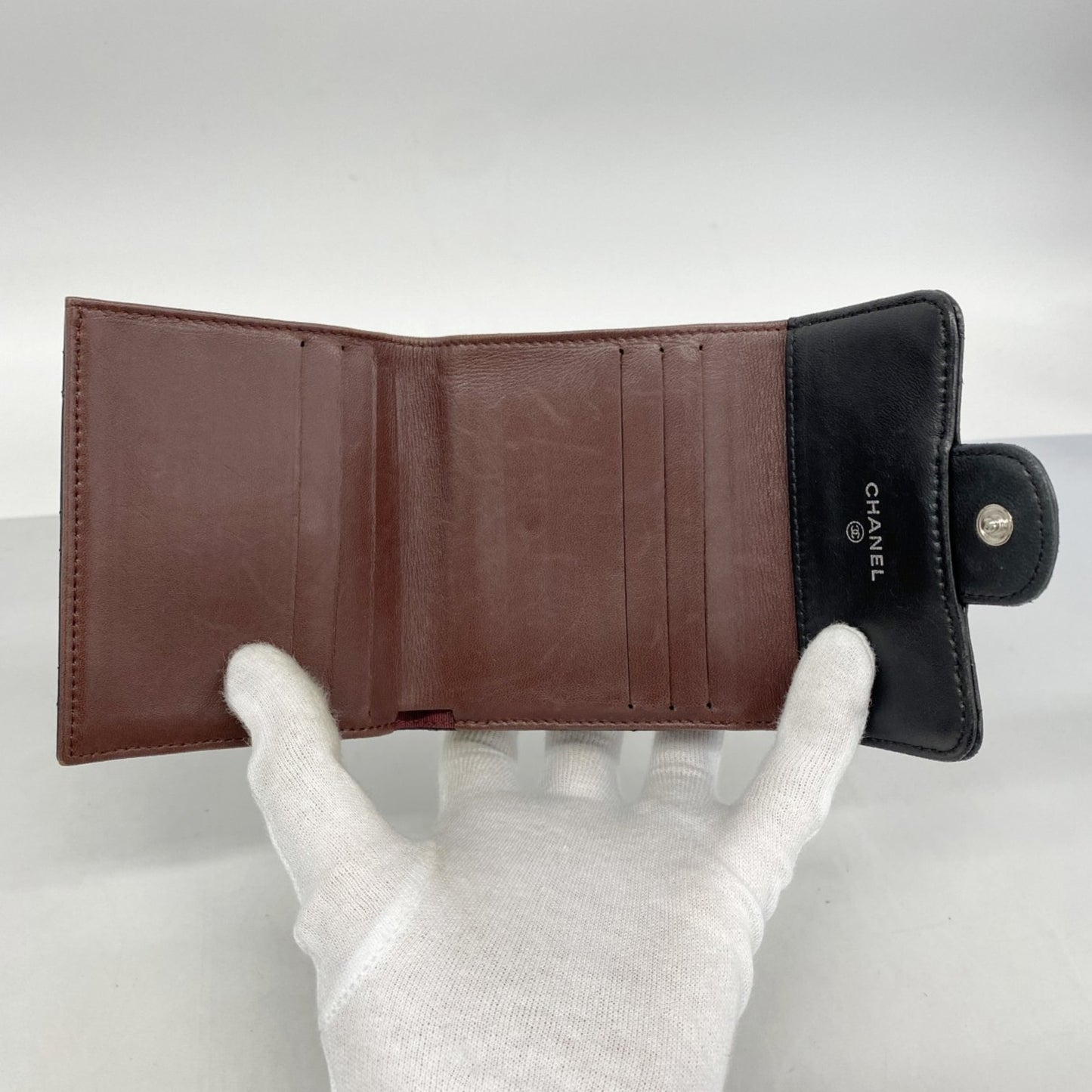 Chanel Matelasse Tri-Fold Wallet In Lambskin