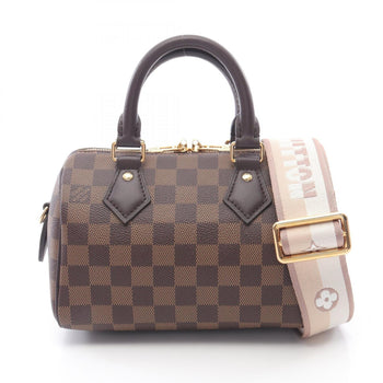 Louis Vuitton Speedy Bandouliere 20 Damier Ebene Handbag Coated Canvas Leather