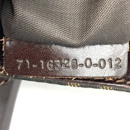 Fendi Tote Bag Shoulder Zucca Nylon Canvas Leather Brown