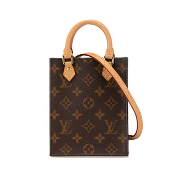 Louis Vuitton Monogram Petite Sac Plat Handbag Shoulder Bag M69442 Brown Pvc Leather