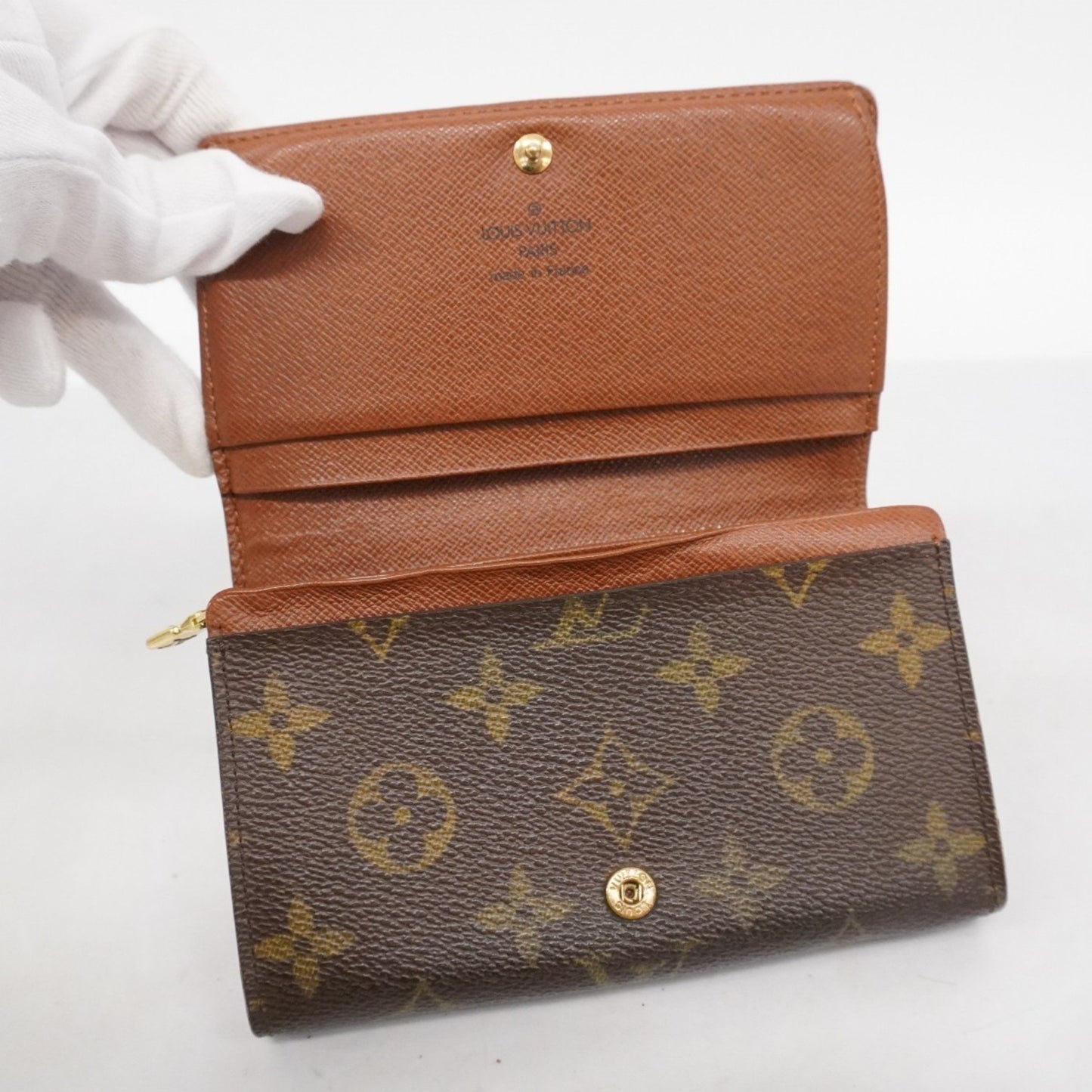Louis Vuitton Monogram Porte Monnaie-Vieux-Tresor Wallet M61730 Brown