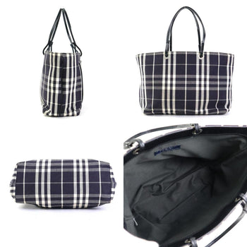 Burberry Handbag Canvas Leather Black