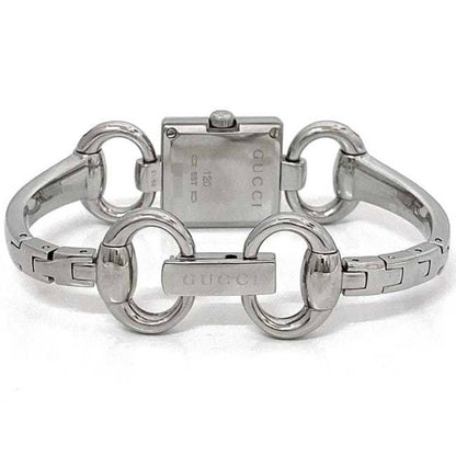 Gucci Watch Tornavani Pink Shell Silver Ya120515 F-20453 Square Ss Quartz Gucci Dial Gg Micro
