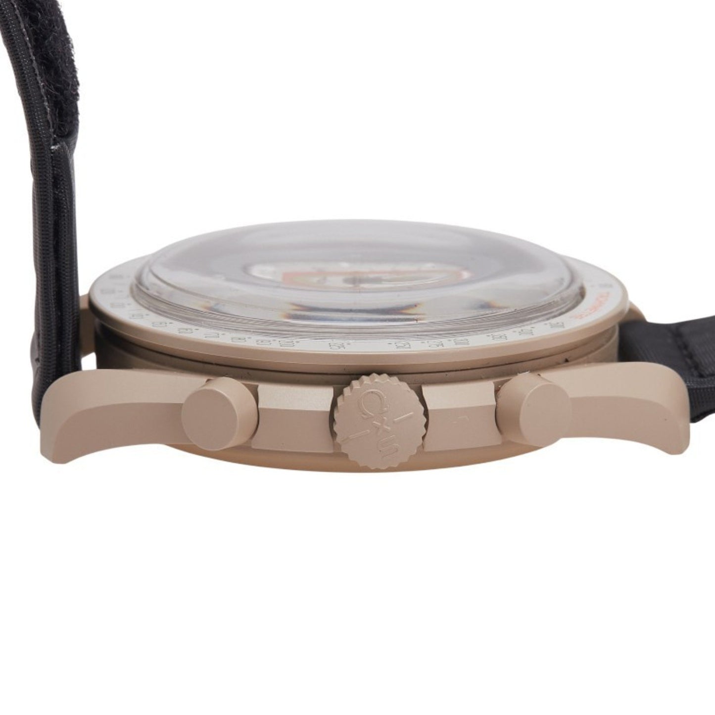 Omega X Swatch Moonswatch Mission To Jupiter Watch So33C100 Quartz Movement Beige Dial Ceramic Nylon
