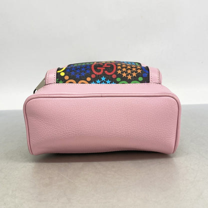 Gucci Gg Psychedelic Backpack 601296 Leather Pink Multicolor