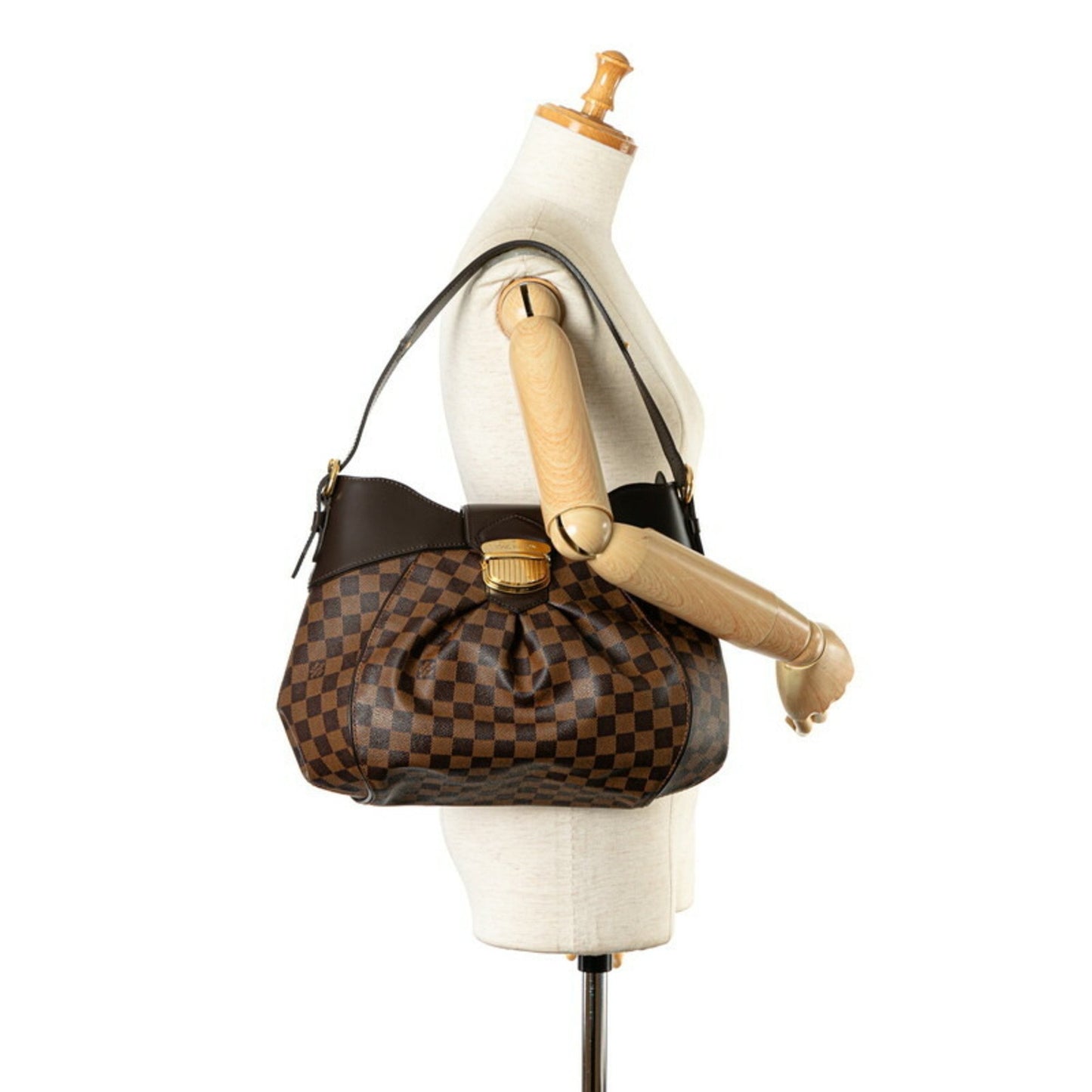 Louis Vuitton Damier Sistine Mm Shoulder Bag N41541 Brown Pvc Leather