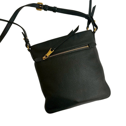Prada Prada Logo Gold Leather Mini Shoulder Bag Pochette Sacoche Black 55391
