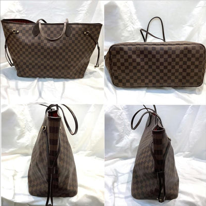 Louis Vuitton Neverfull Gm Damier Ebene Tote Bag N51106 Fl2191 Large Kb-9896
