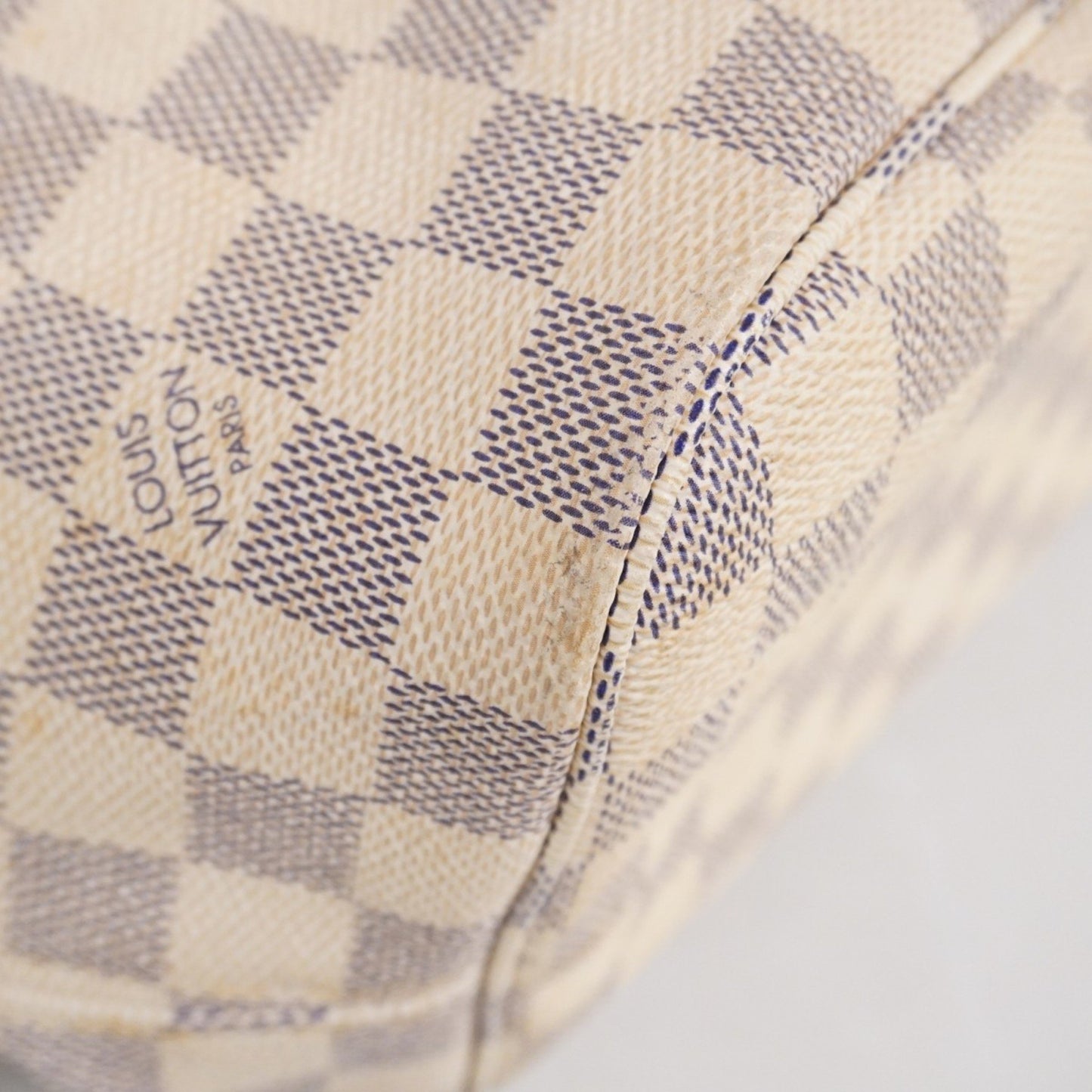 Louis Vuitton Damier Azur Neverfull Mm Tote Bag N51107 White