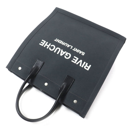 Saint Laurent 632539 Rive Gauche N S Canvas And Leather Tote Bag