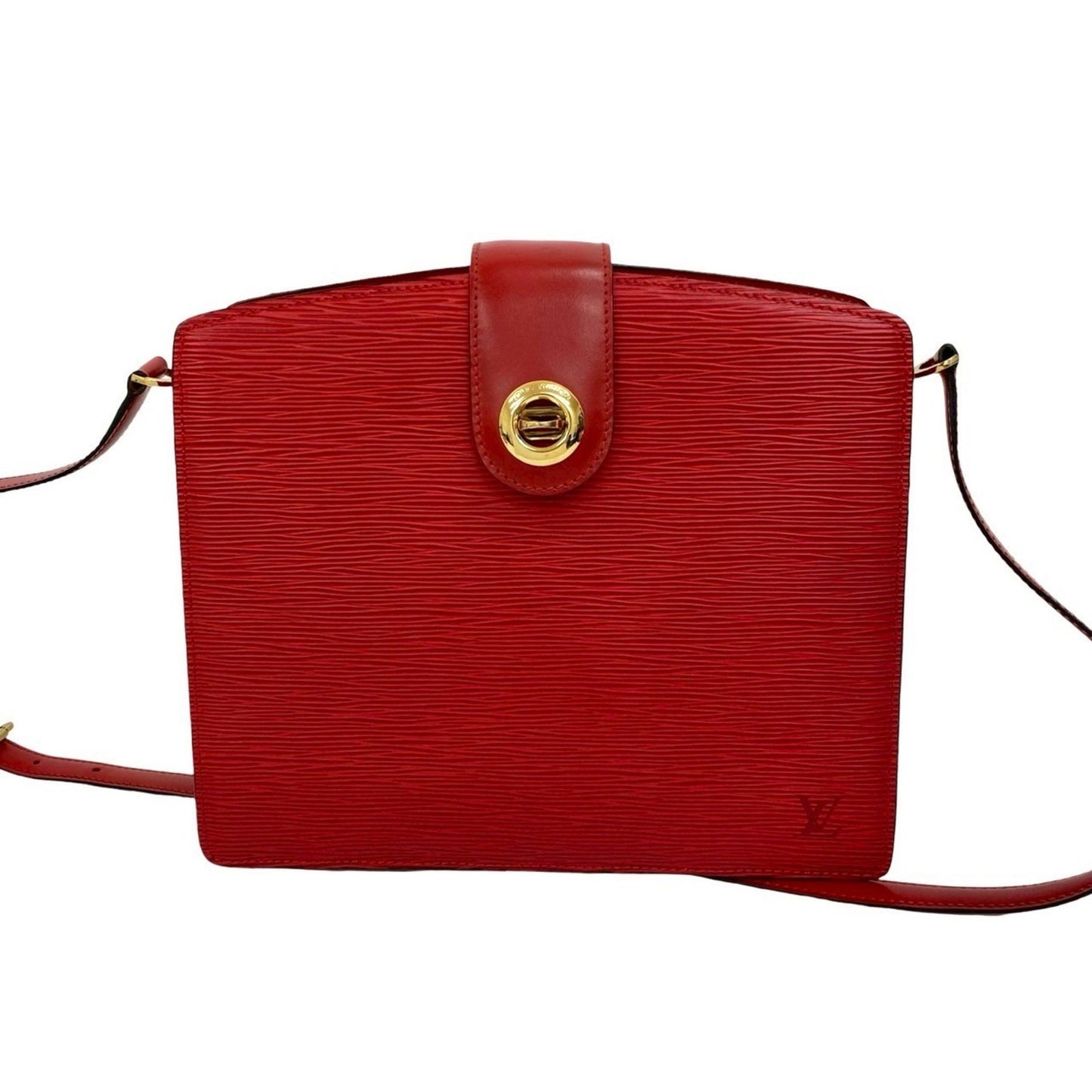 Louis Vuitton Capuchin Epi Leather Turnlock Shoulder Bag In Castilian Red 24538