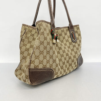 Gucci Gg Canvas Sherry Line Tote Bag 163805 Brown Champagne