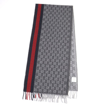 Gucci 391531 50% Cashmere Scarf With Gg Logo