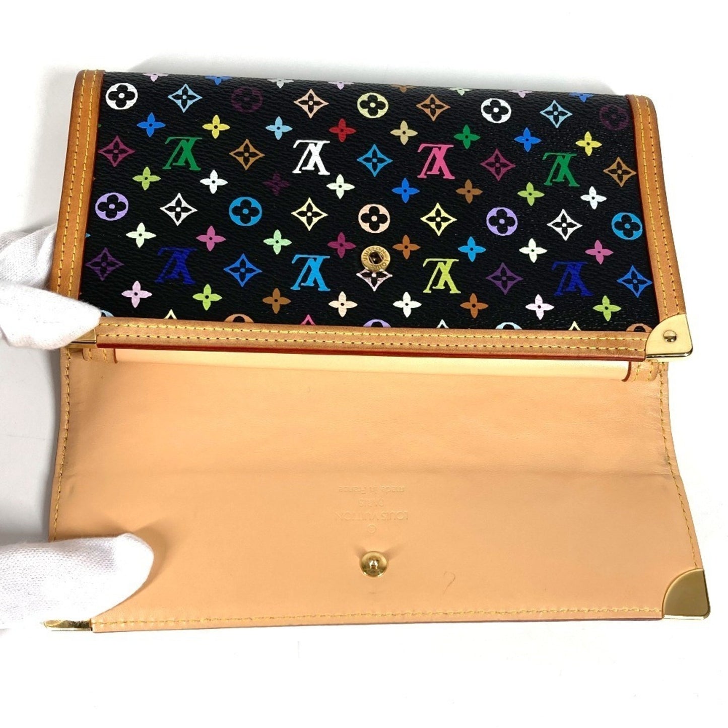 Louis Vuitton M92658 Monogram Multicolore Porte Tresor International Tri-Fold Long Wallet In Canvas