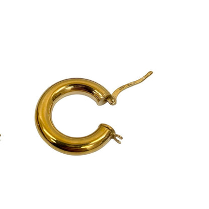 Bottega Veneta Hoop Earrings In 925 Sterling Silver And Gold For Women