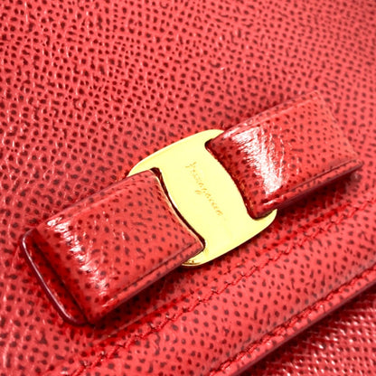Salvatore Ferragamo Vala Ribbon Bag 2Way Pochette Shoulder Bag Red