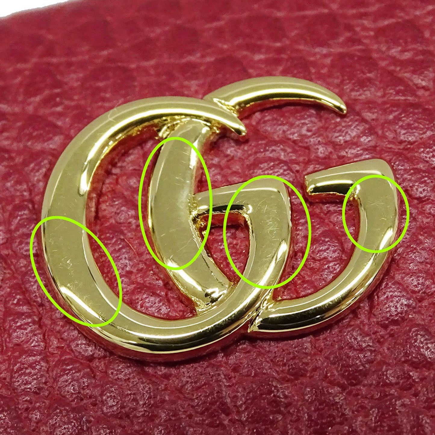 Gucci Women'S Petit Marmont Tri-Fold Wallet In Red Leather (523277) - Compact Mini Wallet